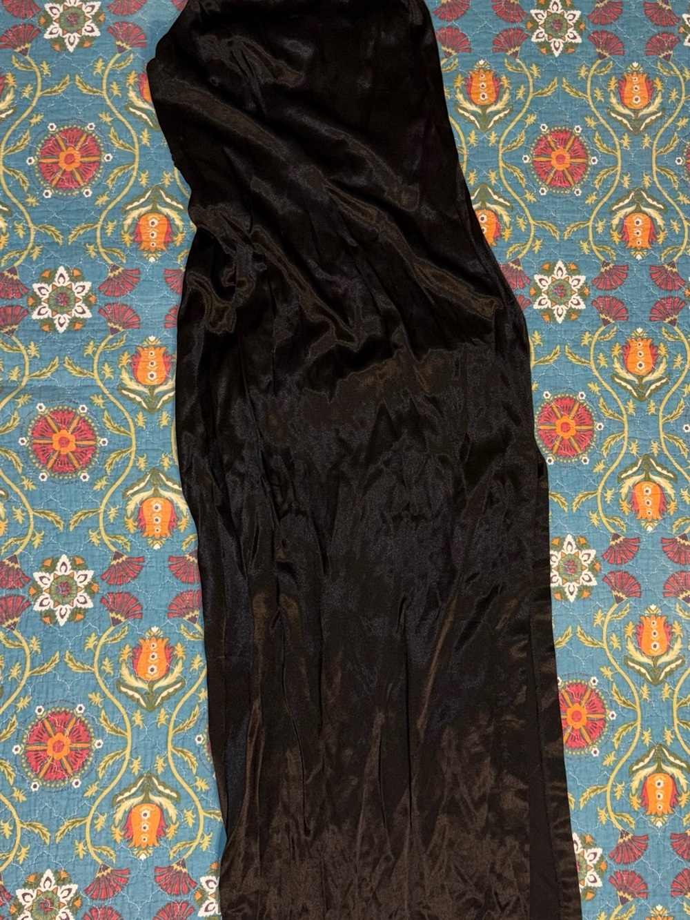 Vintage 90s Roberta Black Satin Maxi Dress